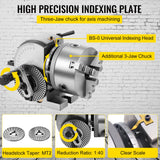 Drill & Screwdriver Accessories: VEVOR BS-0 Dividing Head 5 Inch, Precision Dividing Head Set with 5" 3-jaw Chuck & Tailstock Dividing Plates for Milling Machine