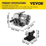 Drill & Screwdriver Accessories: VEVOR BS-0 Dividing Head 5 Inch, Precision Dividing Head Set with 5" 3-jaw Chuck & Tailstock Dividing Plates for Milling Machine