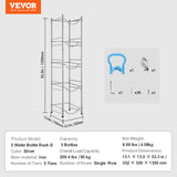 Bath Caddies: VEVOR 5 Tiers Water Jug Holder, 5 Gallon Water Bottle Holder, Single Row Water Bottle Rack for 5 Bottles, Heavy Duty Water Jug Rack for Kitchen, Office, Living Room, Silver
