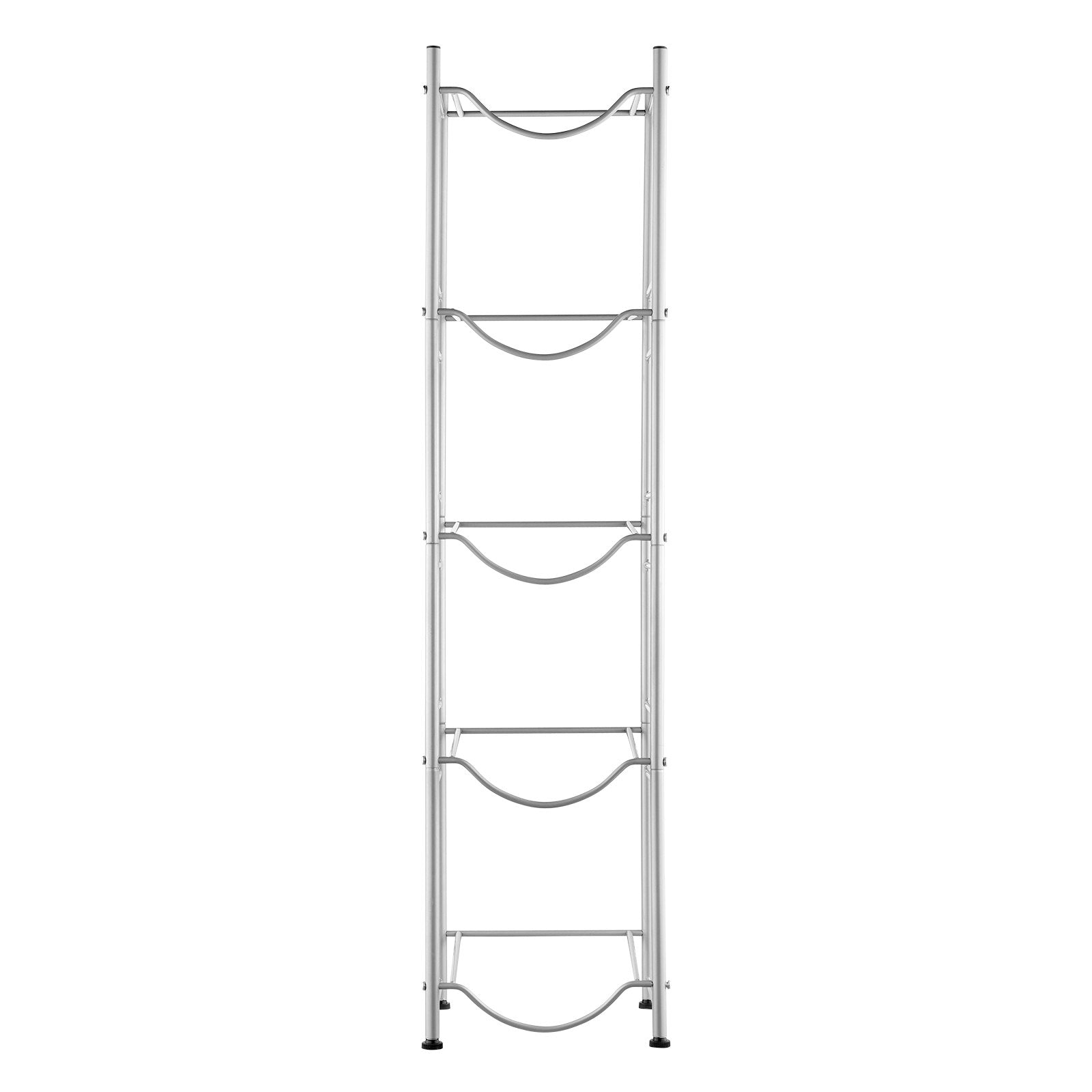 Bath Caddies: VEVOR 5 Tiers Water Jug Holder, 5 Gallon Water Bottle Holder, Single Row Water Bottle Rack for 5 Bottles, Heavy Duty Water Jug Rack for Kitchen, Office, Living Room, Silver