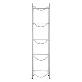 Bath Caddies: VEVOR 5 Tiers Water Jug Holder, 5 Gallon Water Bottle Holder, Single Row Water Bottle Rack for 5 Bottles, Heavy Duty Water Jug Rack for Kitchen, Office, Living Room, Silver