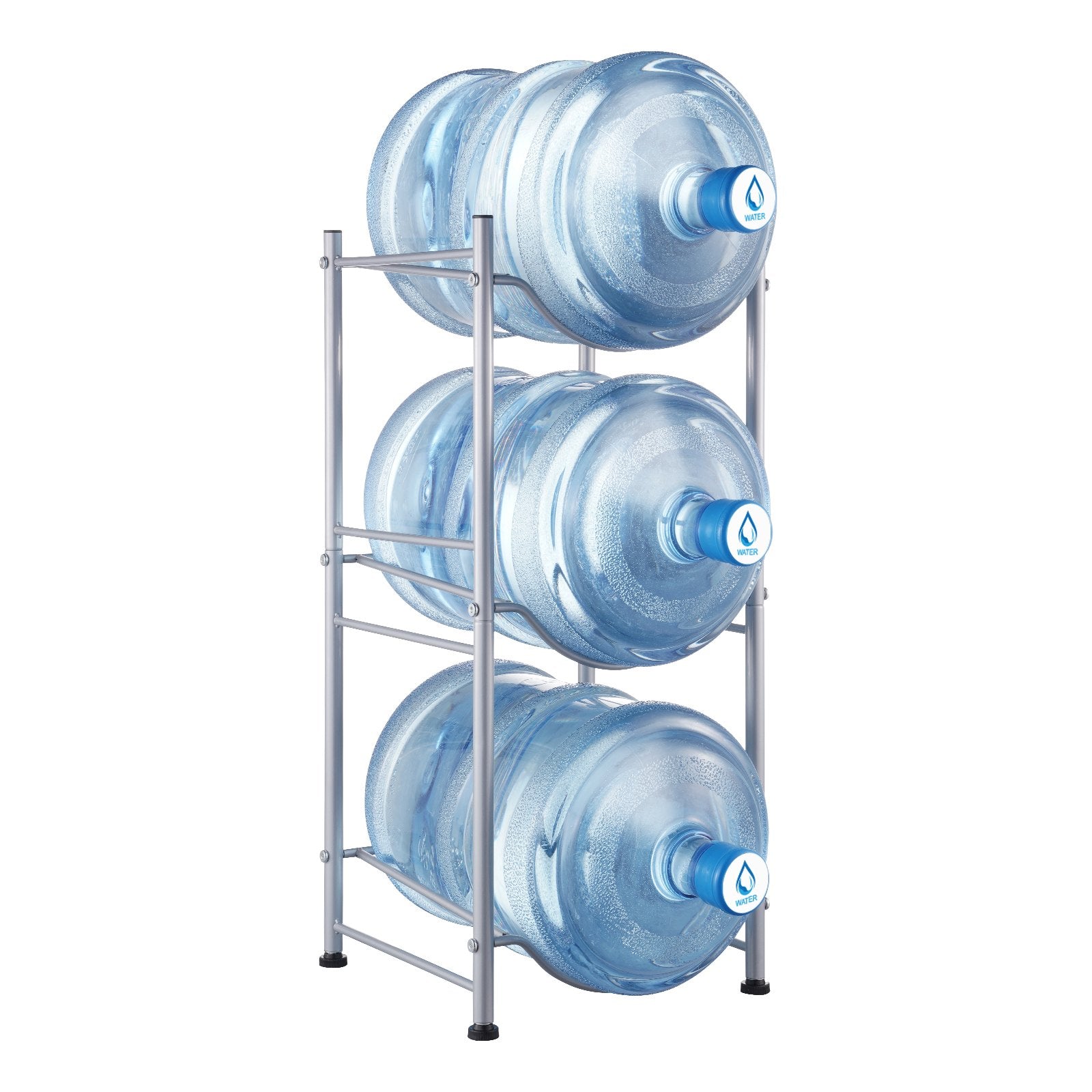 Fencing: VEVOR 3 Tiers Water Jug Holder, 5 Gallon Water Bottle Holder, Single Row Water Bottle Rack for 3 Bottles, Heavy Duty Water Jug Rack for Kitchen, Office, Living Room, Silver