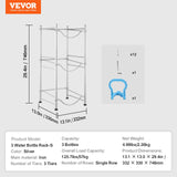 Fencing: VEVOR 3 Tiers Water Jug Holder, 5 Gallon Water Bottle Holder, Single Row Water Bottle Rack for 3 Bottles, Heavy Duty Water Jug Rack for Kitchen, Office, Living Room, Silver