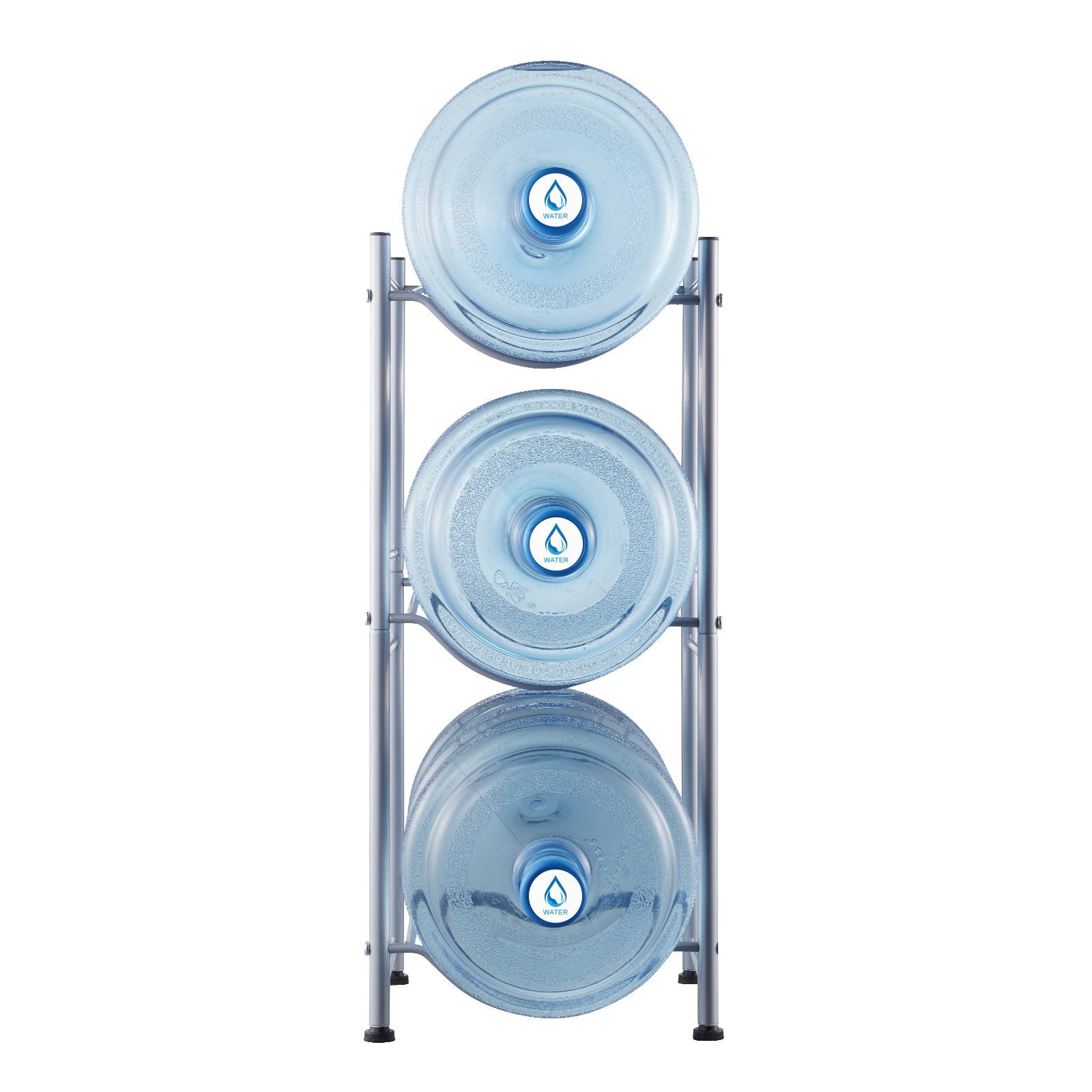 Fencing: VEVOR 3 Tiers Water Jug Holder, 5 Gallon Water Bottle Holder, Single Row Water Bottle Rack for 3 Bottles, Heavy Duty Water Jug Rack for Kitchen, Office, Living Room, Silver