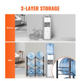 Bath Caddies: VEVOR 3 Tiers Water Jug Holder, 5 Gallon Water Bottle Holder, Double Row Water Bottle Rack for 6 Bottles, Heavy Duty Water Jug Rack for Kitchen, Office, Living Room, Black