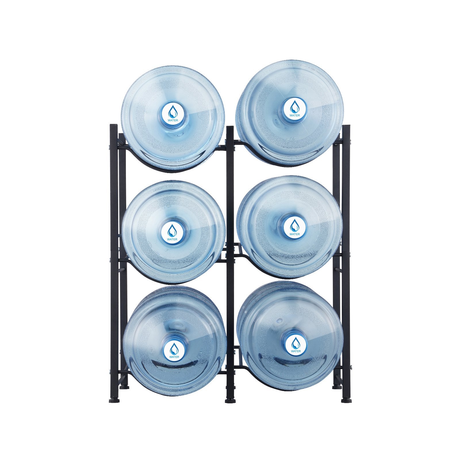 Bath Caddies: VEVOR 3 Tiers Water Jug Holder, 5 Gallon Water Bottle Holder, Double Row Water Bottle Rack for 6 Bottles, Heavy Duty Water Jug Rack for Kitchen, Office, Living Room, Black