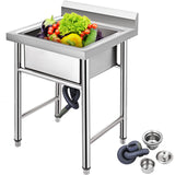 Kitchen & Bathroom DIY: VEVOR Handmade Sink Non-magnetic Stainless Steel Kitchen Sink Hand Made 1 Compartment 44.4 x 41.9 x 25.4 cm Capacity Huge Tub Sink for Farmhouse Cafe Shop Hospital