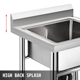 Kitchen & Bathroom DIY: VEVOR Handmade Sink Non-magnetic Stainless Steel Kitchen Sink Hand Made 1 Compartment 44.4 x 41.9 x 25.4 cm Capacity Huge Tub Sink for Farmhouse Cafe Shop Hospital