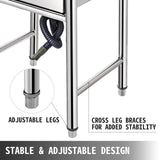 Kitchen & Bathroom DIY: VEVOR Handmade Sink Non-magnetic Stainless Steel Kitchen Sink Hand Made 1 Compartment 44.4 x 41.9 x 25.4 cm Capacity Huge Tub Sink for Farmhouse Cafe Shop Hospital
