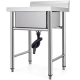 Kitchen & Bathroom DIY: VEVOR Handmade Sink Non-magnetic Stainless Steel Kitchen Sink Hand Made 1 Compartment 44.4 x 41.9 x 25.4 cm Capacity Huge Tub Sink for Farmhouse Cafe Shop Hospital