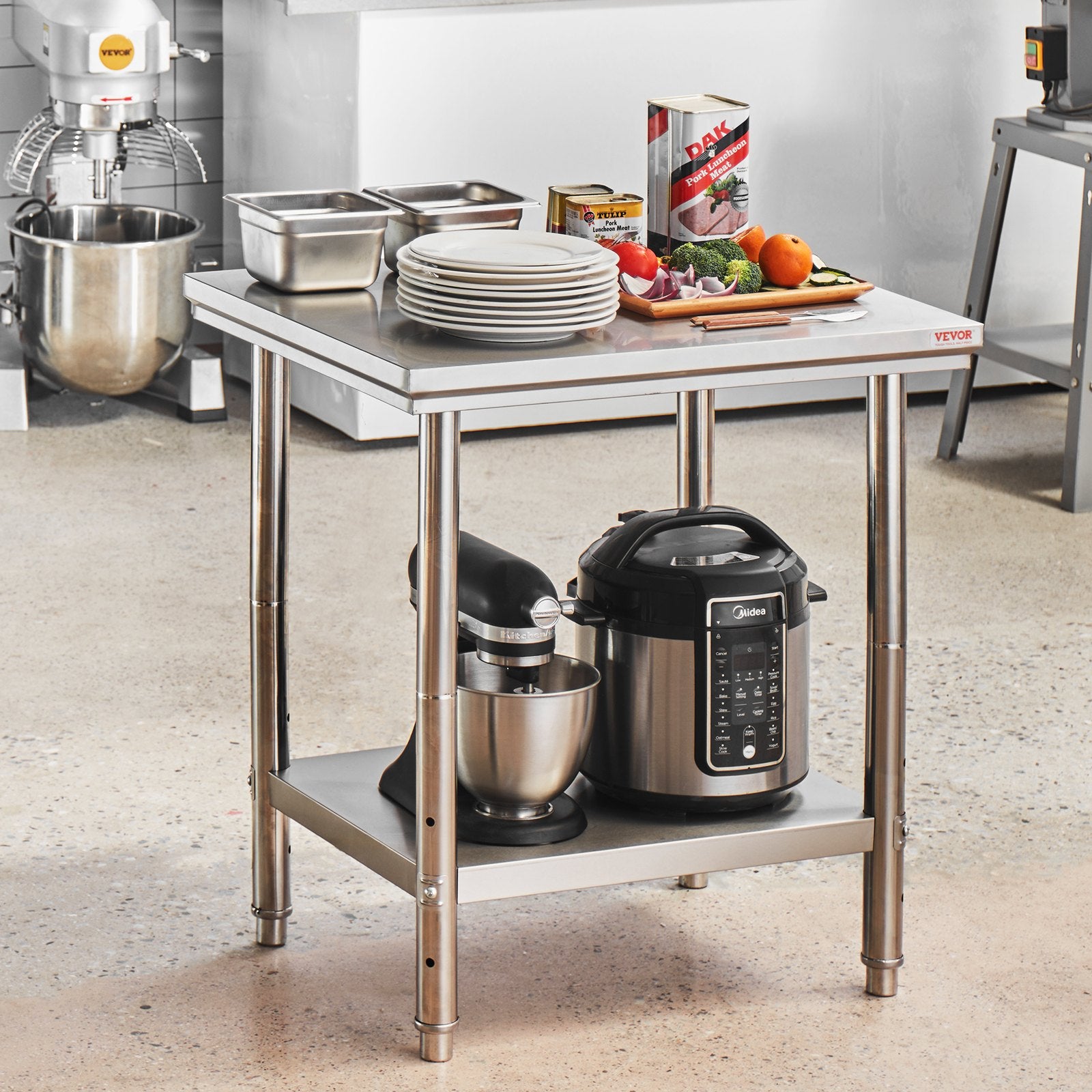 Basketball & Basketball Accessories: VEVOR Commercial Worktable & Workstation 24 x 30 x 32 Inch Stainless Steel Work Table Heavy Duty Commercial Food Prep Work Table for Home, Kitchen, Restaurant Metal Prep Table with Adjustable Feet