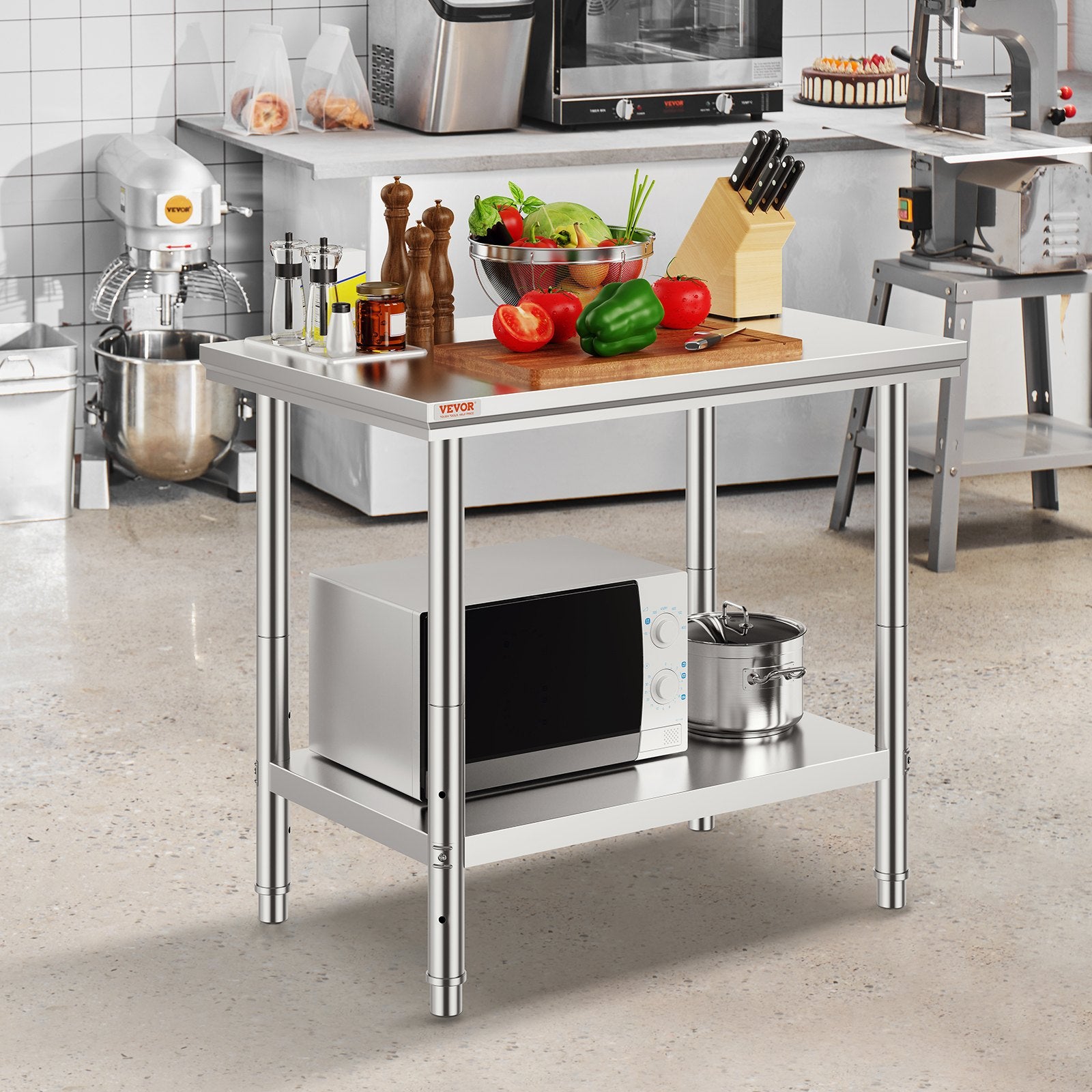Outdoor Dining Sets: VEVOR 910x610mm Stainless Steel Kitchen Bench Commercial Work Food Prep Table