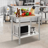 Outdoor Dining Sets: VEVOR 910x610mm Stainless Steel Kitchen Bench Commercial Work Food Prep Table