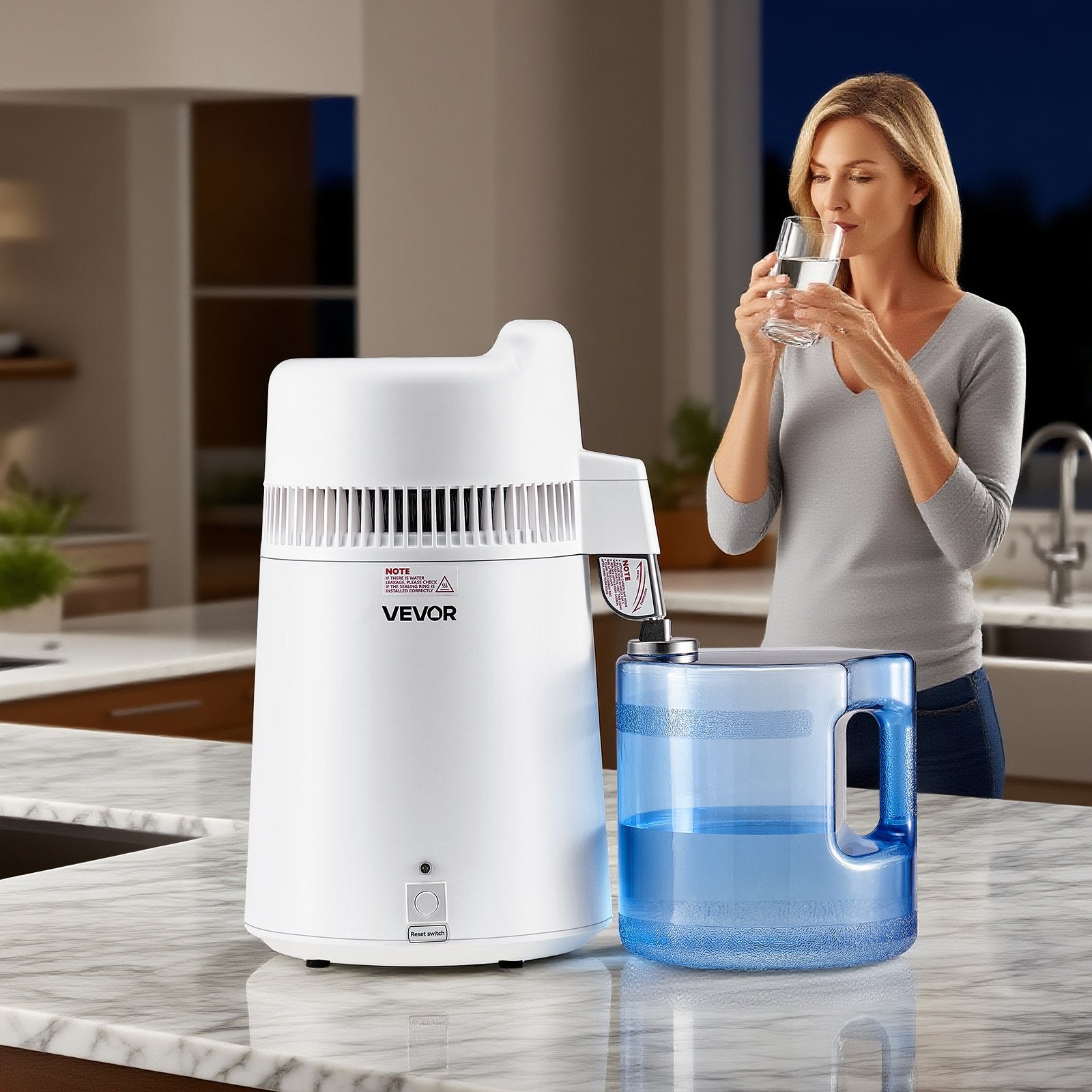 Distilling & Brewing: VEVOR 6L Water Distiller Home Countertop Purifier Machine 900W Plastic Container