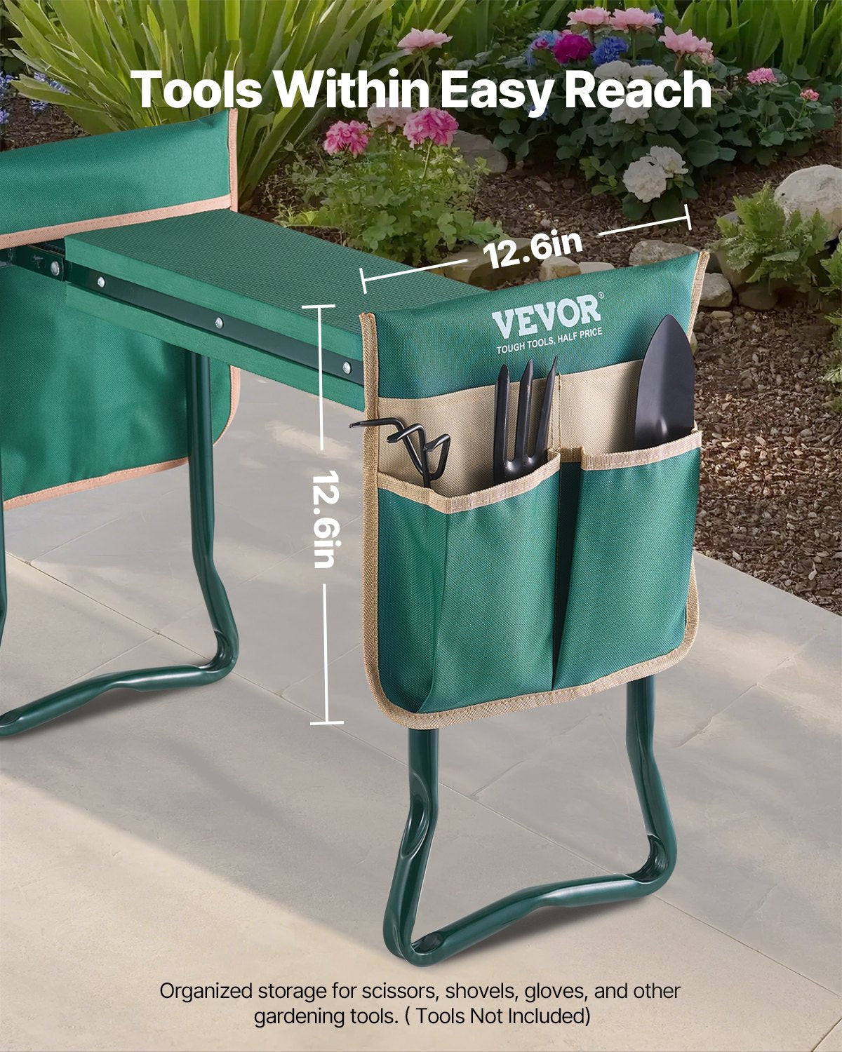 Mobility & Accessibility: VEVOR Garden Kneeler and Seat, 6 in Wide Kneeling Pad, Heavy Duty Garden Kneeling Stool, Folding Garden Seat with 2 Tool Bags, Relieve Knee & Back Pain, Portable Garden Bench for Women Grandparents