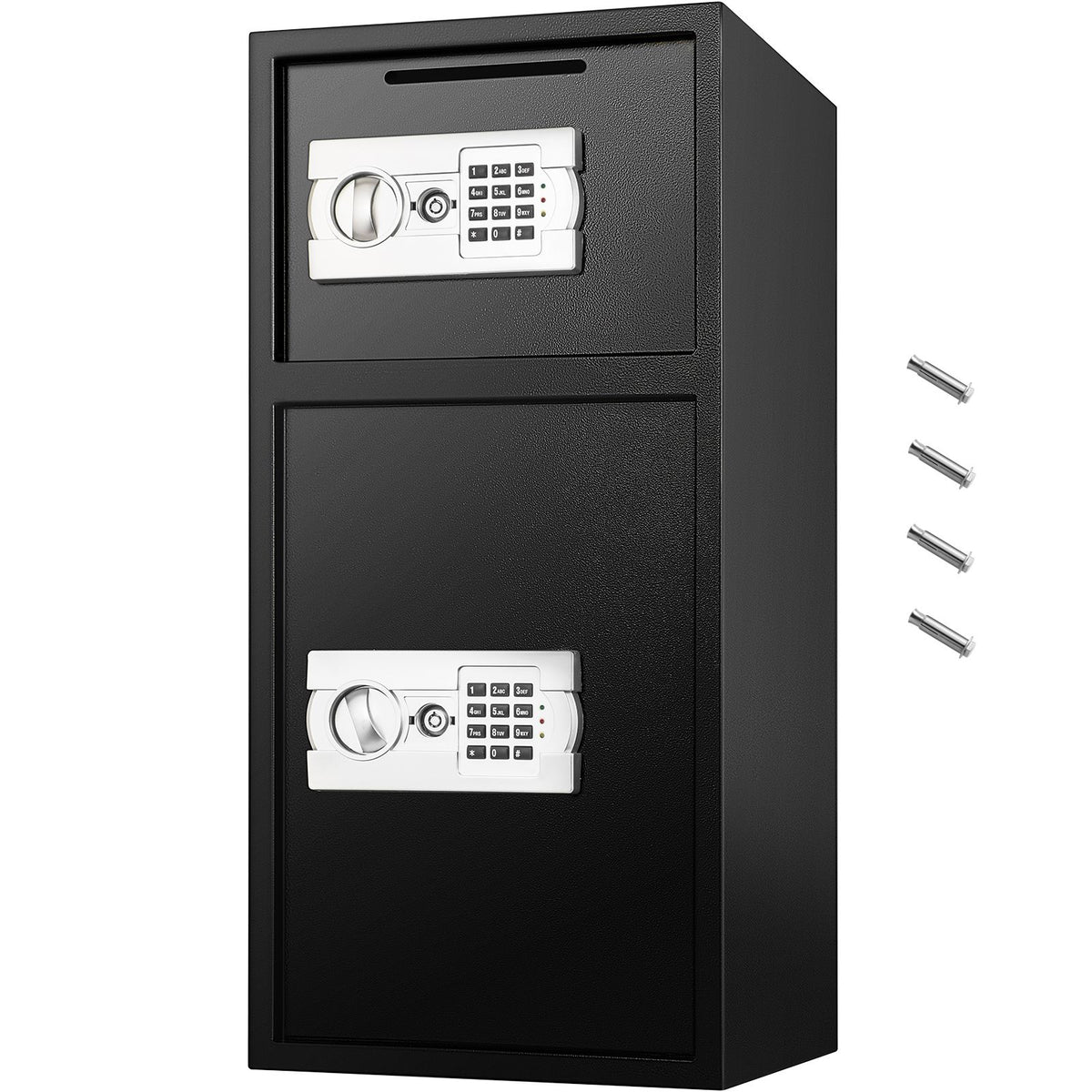 Large Double Door Security Safe Box 2.6 Cubic Feet Steel Safe Box Strong Box with Digital Lock for Money Gun Jewelry Black