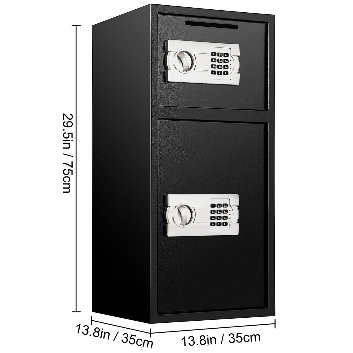 Large Double Door Security Safe Box 2.6 Cubic Feet Steel Safe Box Strong Box with Digital Lock for Money Gun Jewelry Black
