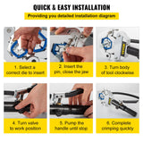 Automotive Repair & Speciality Tools: VEVOR Hydraulic Hose Crimper Hydra-Krimp 71500,Manual AC Hose Crimper Kit Air Conditioning Repaire Handheld,Hydraulic Hose Crimping Tool with 7 Die Set, for Barbed and Beaded Hose Fittings