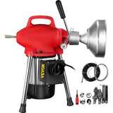 Gardening Tools: VEVOR 0.75-4 Inch Sectional Pipe Drain Cleaning Machine 400PRM Snake Cleaner Pipe Drain Cleaning Machine with 66 Ft x 0.67 Inch Galvanize Cable Heavy Duty