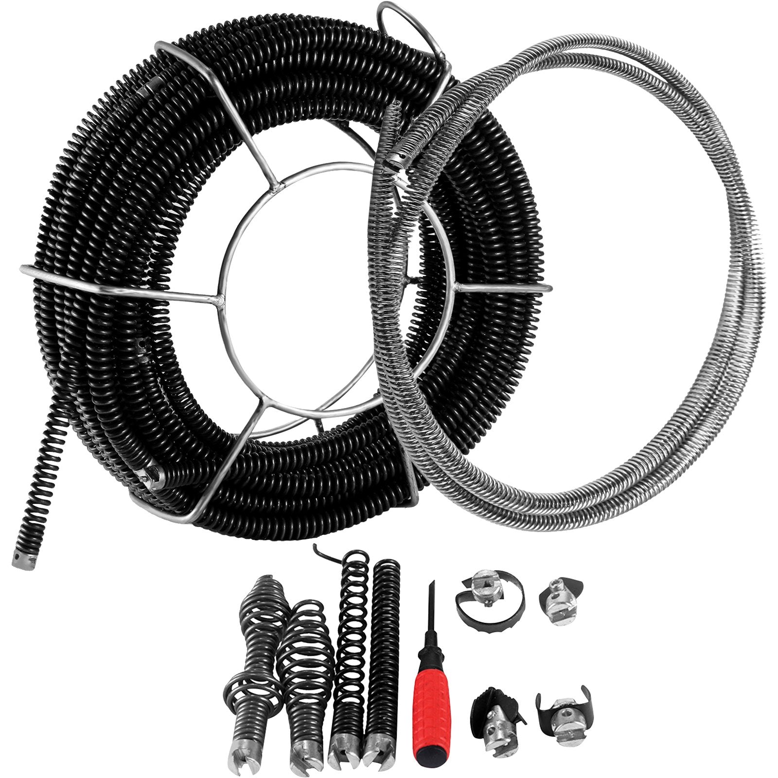 Gardening Tools: VEVOR 0.75-4 Inch Sectional Pipe Drain Cleaning Machine 400PRM Snake Cleaner Pipe Drain Cleaning Machine with 66 Ft x 0.67 Inch Galvanize Cable Heavy Duty