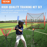 Basketball & Basketball Accessories: VEVOR 7x7 Baseball Softball Practice Net, Portable Baseball Training Net for Hitting Catching Pitching, Backstop Baseball Equipment with Bow Frame, Carry Bag, Strike Zone, Ball, Tee, Ball Collector