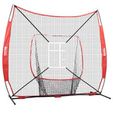 Basketball & Basketball Accessories: VEVOR 7x7 Baseball Softball Practice Net, Portable Baseball Training Net for Hitting Catching Pitching, Backstop Baseball Equipment with Bow Frame, Carry Bag, Strike Zone, Ball, Tee, Ball Collector