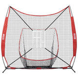 Basketball & Basketball Accessories: VEVOR 7x7 ft Baseball Softball Practice Net, Portable Baseball Training Net for Hitting Catching Pitching, Backstop Equipment with Bow Frame, Carry Bag, Strike Zone, 12 Balls, Tee, and Ball Collector
