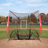 Basketball & Basketball Accessories: VEVOR 7x7 ft Baseball Softball Practice Net, Portable Baseball Training Net for Hitting Catching Pitching, Backstop Equipment with Bow Frame, Carry Bag, Strike Zone, 12 Balls, Tee, and Ball Collector