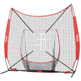 Basketball & Basketball Accessories: VEVOR 7x7 ft Baseball Softball Practice Net, Portable Baseball Training Net for Hitting Catching Pitching, Backstop Equipment with Bow Frame, Carry Bag, Strike Zone, 12 Balls, Tee, and Ball Collector