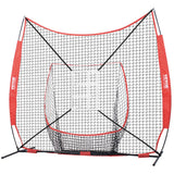 Basketball & Basketball Accessories: VEVOR 7x7 ft Baseball Softball Practice Net, Portable Baseball Training Net for Hitting Catching Pitching, Backstop Equipment with Bow Frame, Carry Bag, Strike Zone, 12 Balls, Tee, and Ball Collector