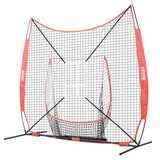Basketball & Basketball Accessories: VEVOR 7x7 ft Baseball Softball Practice Net, Portable Baseball Training Net for Hitting Catching Pitching, Backstop Equipment with Bow Frame, Carry Bag, Strike Zone, 12 Balls, Tee, and Ball Collector