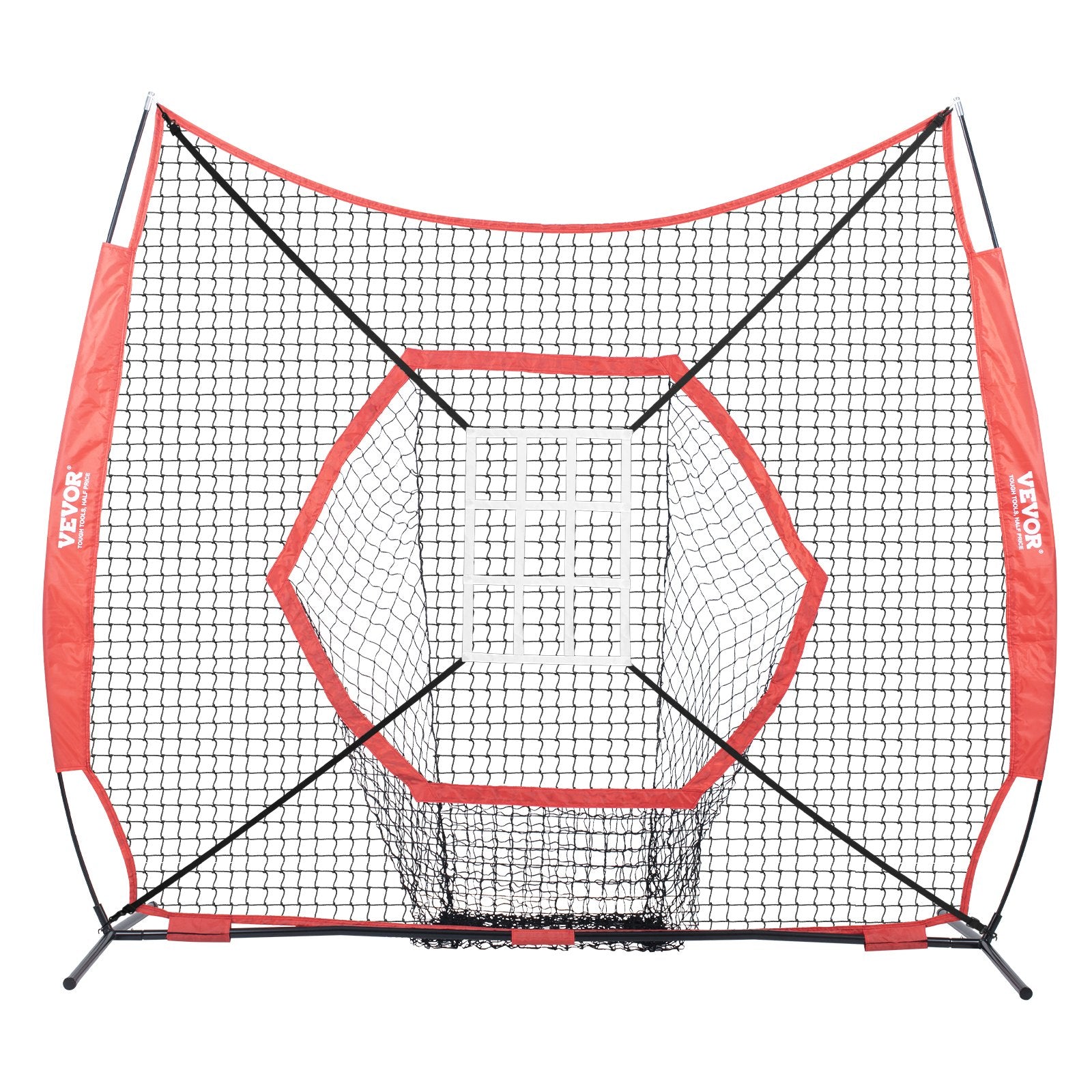 Basketball & Basketball Accessories: VEVOR 7x7 ft Baseball Softball Practice Net, Portable Baseball Training Net for Hitting Batting Catching Pitching, Backstop Baseball Equipment Training Aids with Bow Frame, Carry Bag, and Strike Zone