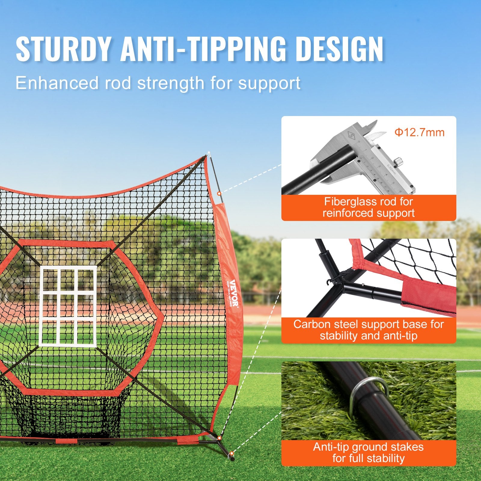 Basketball & Basketball Accessories: VEVOR 7x7 ft Baseball Softball Practice Net, Portable Baseball Training Net for Hitting Batting Catching Pitching, Backstop Baseball Equipment Training Aids with Bow Frame, Carry Bag, and Strike Zone