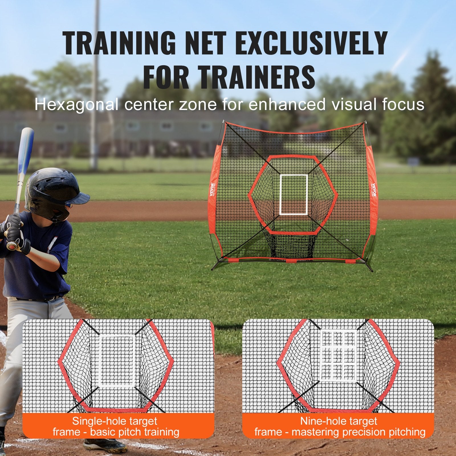Basketball & Basketball Accessories: VEVOR 7x7 ft Baseball Softball Practice Net, Portable Baseball Training Net for Hitting Batting Catching Pitching, Backstop Baseball Equipment Training Aids with Bow Frame, Carry Bag, and Strike Zone