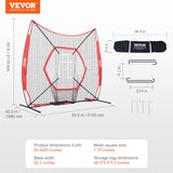 Basketball & Basketball Accessories: VEVOR 7x7 ft Baseball Softball Practice Net, Portable Baseball Training Net for Hitting Batting Catching Pitching, Backstop Baseball Equipment Training Aids with Bow Frame, Carry Bag, and Strike Zone