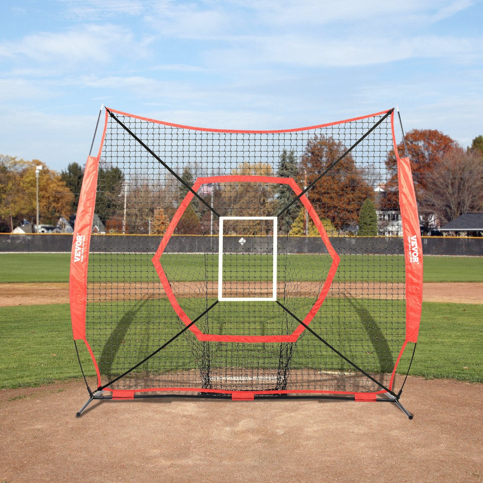 Basketball & Basketball Accessories: VEVOR 7x7 ft Baseball Softball Practice Net, Portable Baseball Training Net for Hitting Batting Catching Pitching, Backstop Baseball Equipment Training Aids with Bow Frame, Carry Bag, and Strike Zone
