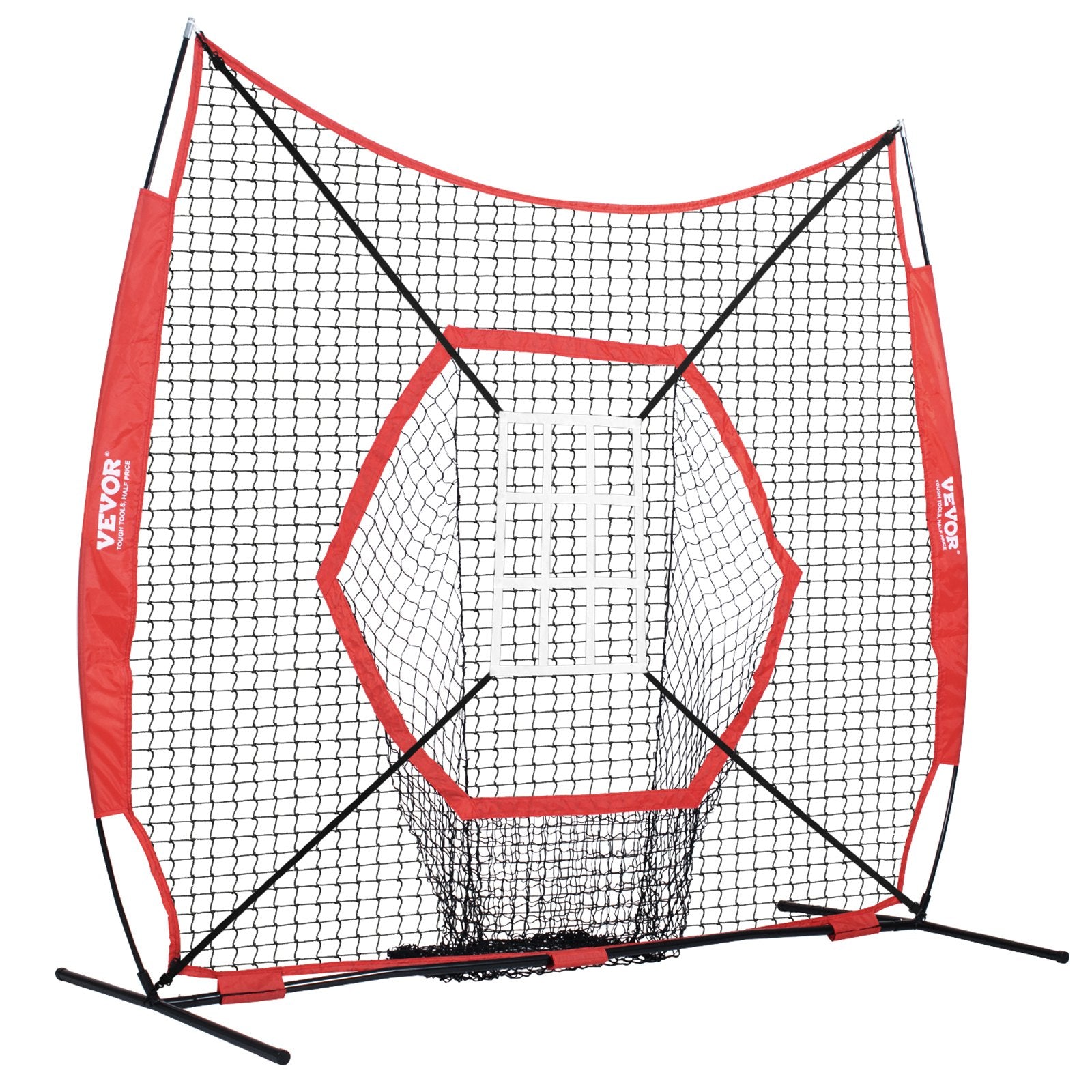 Basketball & Basketball Accessories: VEVOR 7x7 ft Baseball Softball Practice Net, Portable Baseball Training Net for Hitting Batting Catching Pitching, Backstop Baseball Equipment Training Aids with Bow Frame, Carry Bag, and Strike Zone