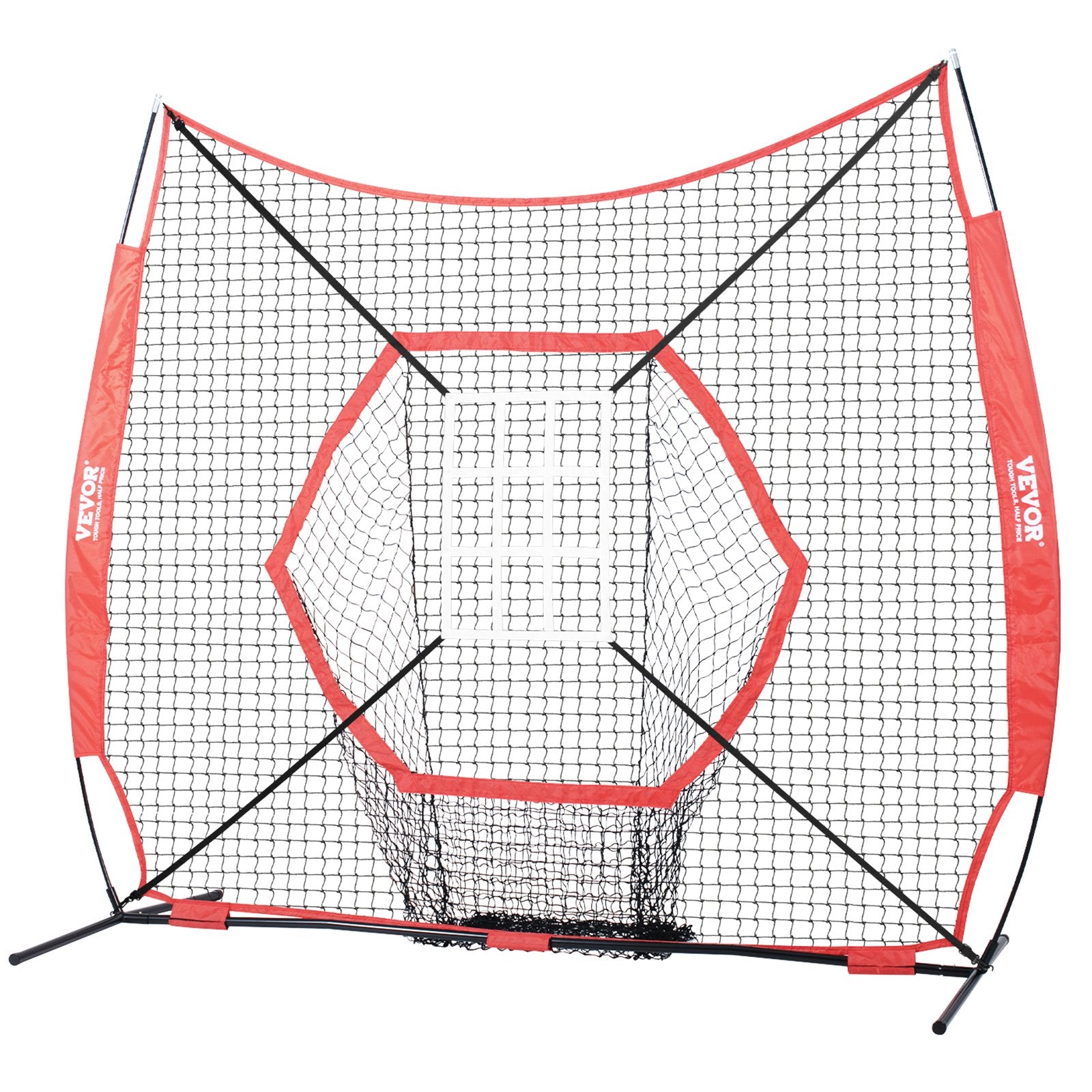 Basketball & Basketball Accessories: VEVOR 7x7 ft Baseball Softball Practice Net, Portable Baseball Training Net for Hitting Batting Catching Pitching, Backstop Baseball Equipment Training Aids with Bow Frame, Carry Bag, and Strike Zone
