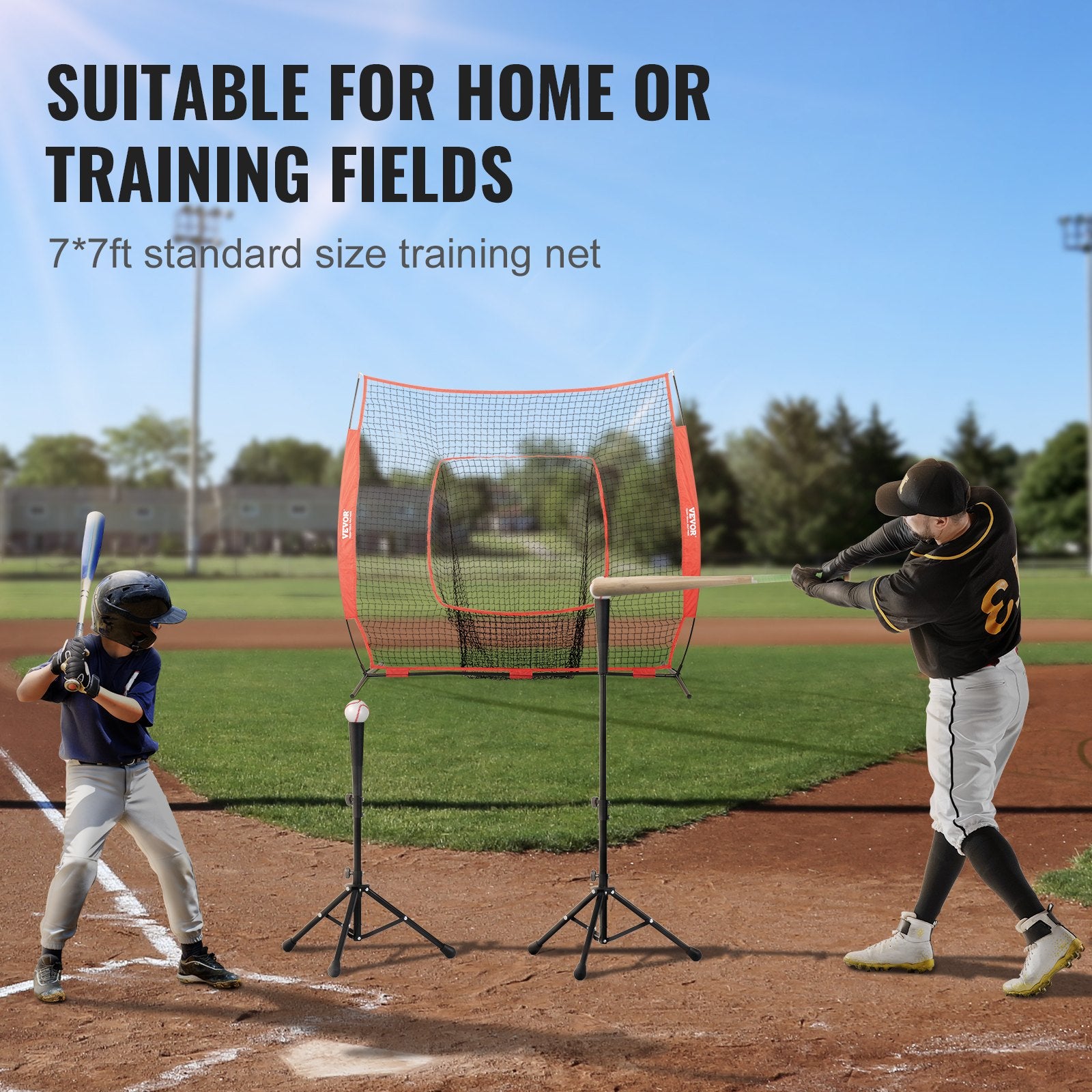 Basketball & Basketball Accessories: VEVOR 7x7 Baseball Softball Practice Net, Portable Baseball Training Net for Hitting Batting Catching Pitching, Backstop Baseball Equipment Training Aids with Carry Bag and Strike Zone