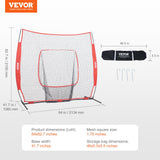 Basketball & Basketball Accessories: VEVOR 7x7 Baseball Softball Practice Net, Portable Baseball Training Net for Hitting Batting Catching Pitching, Backstop Baseball Equipment Training Aids with Carry Bag and Strike Zone