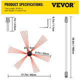 Fire Pit Accessories: VEVOR Chimney Sweeping Brush Rotary Chimney Brush 315Inch Chimney Brush Rod Kit 8 Rods with Nylon Flexible Rods (8 Rods)