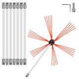Fire Pit Accessories: VEVOR Chimney Sweeping Brush Rotary Chimney Brush 315Inch Chimney Brush Rod Kit 8 Rods with Nylon Flexible Rods (8 Rods)