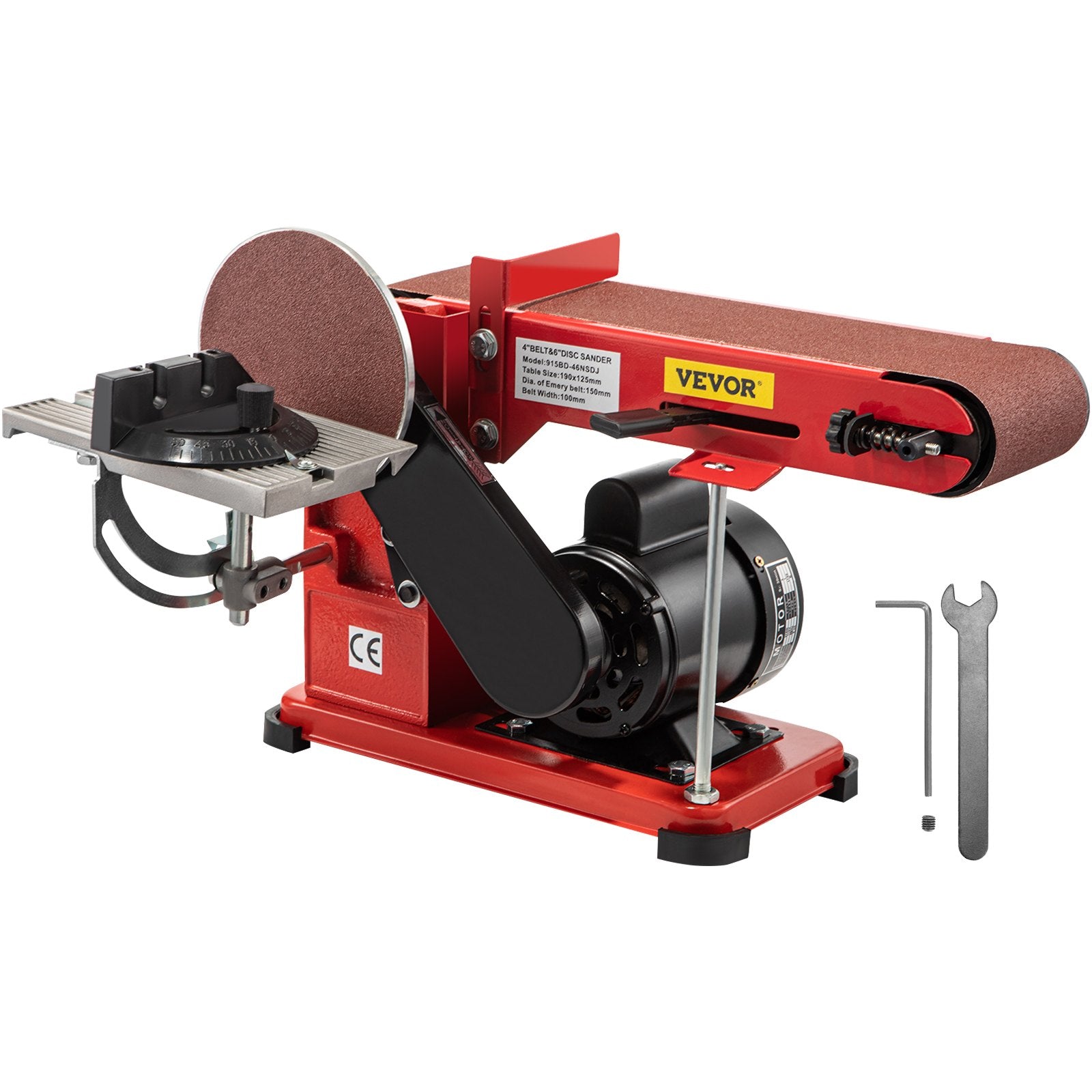 Sanding Accessories: VEVOR Belt Sander 4" x 36", Disc Combo Sander 6",Electric Adjustable Bench Belt Sander 375W,Grinder Bench Sanding Machine With 4 Rubber Foot Pad