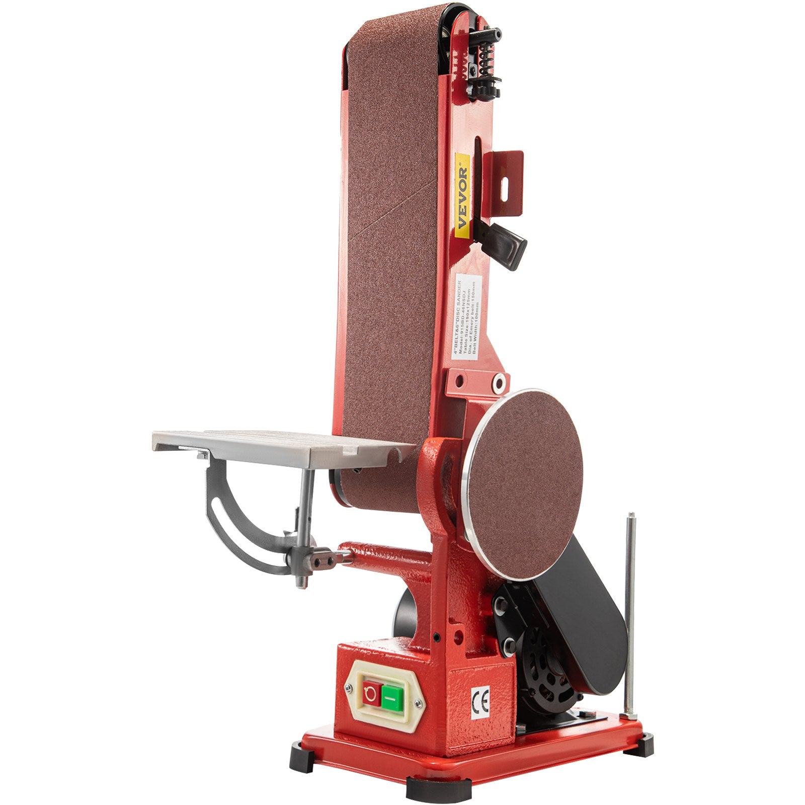 Sanding Accessories: VEVOR Belt Sander 4" x 36", Disc Combo Sander 6",Electric Adjustable Bench Belt Sander 375W,Grinder Bench Sanding Machine With 4 Rubber Foot Pad