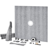 Kitchen & Bathroom DIY: VEVOR Shower Curb Kit, 1828x1828mm, 72"x72" Shower Pan Kit with 50.8mm ABS Central Flange, 101.6mm Stainless Steel Grate, Waterproof Shower Curb & Membrane & Strip, Shower Pan Slope Sticks Fit for Bathroom