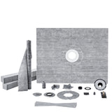 Kitchen & Bathroom DIY: VEVOR Shower Curb Kit, 1219x1524mm, 60"x48" Shower Pan Kit with 50.8mm ABS Central Flange, Waterproof Membrane, Stainless Steel Grate and Joint Sealant, Shower Pan Slope Sticks Fit for Bathroom