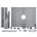 Kitchen & Bathroom DIY: VEVOR Shower Curb Kit, 1219x1524mm, 60"x48" Shower Pan Kit with 50.8mm ABS Central Flange, Waterproof Membrane, Stainless Steel Grate and Joint Sealant, Shower Pan Slope Sticks Fit for Bathroom