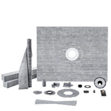 Kitchen & Bathroom DIY: VEVOR Shower Curb Kit, 1219x1524mm, 60"x48" Shower Pan Kit with 50.8mm ABS Central Flange, Waterproof Membrane, Stainless Steel Grate and Joint Sealant, Shower Pan Slope Sticks Fit for Bathroom