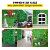 Artificial Wall Plants: VEVOR Artificial Boxwood Panels, 12 PCS 20"x20" Boxwood Hedge Wall Panels, PE Artificial Grass Backdrop Wall 1.6"", Privacy Hedge Screen for Decoration of Outdoor, Indoor, Garden, Fence, and Backyar