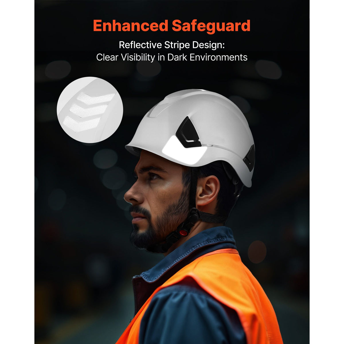 Construction Safety Helmet, ANSI/ISEA Z89.1 Approved ABS Safety Hard Hat with 6-Point Ratchet Suspension, Adjustable Vented Hardhat for Men Women Adults, for Outdoor Indoor Industrial Workwear